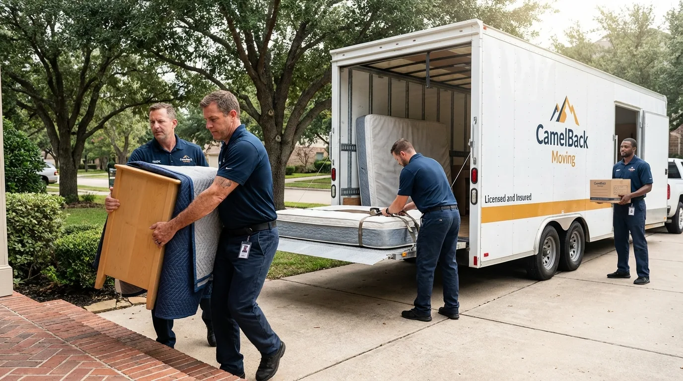 Crew loading residential truck for cross-state move from Tucker, GA